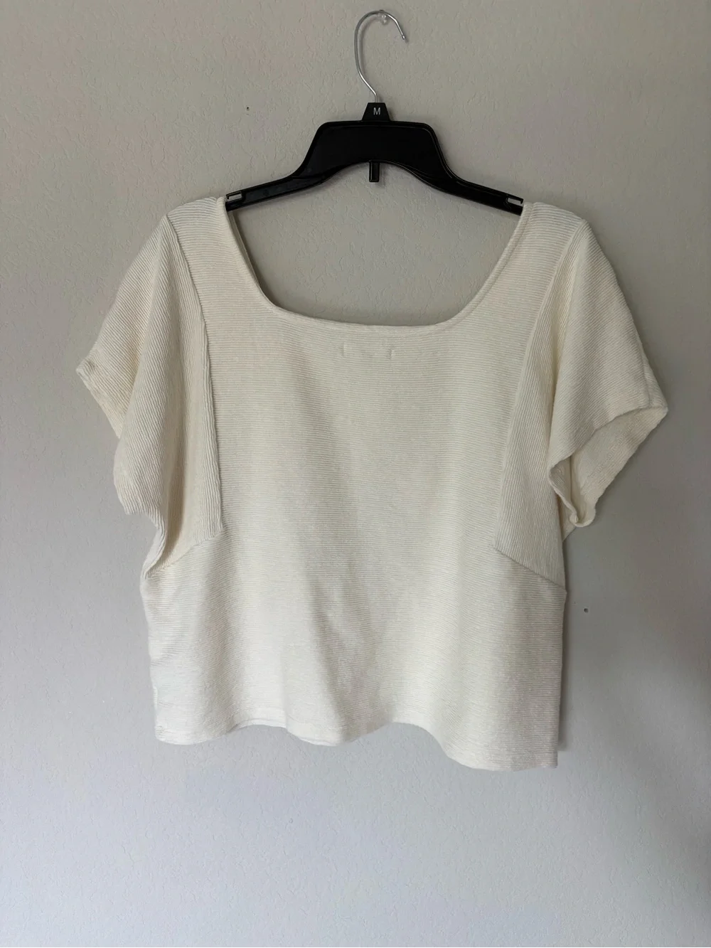Madewell Cream Square-Neck Short Sleeve Women's Top XL - Picture 4 of 5